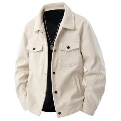 2 Pcs Casual Cool Light Plush Pocket Button Mens Jacket