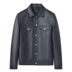 Casual Mens Sheepskin Leather Bomber Jacket