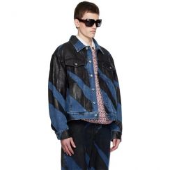 Contrast Color Button up Denim Jacket for Men