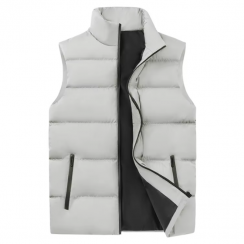 5 Pcs Mens Casual Autumn Down Vest with Zippercs 